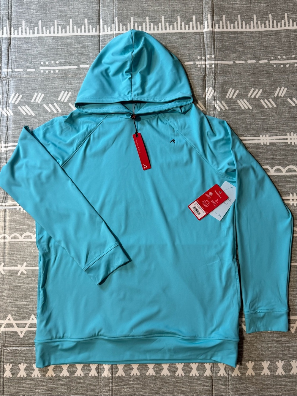 Redvanly Larkin Hoodie NWT Men’s Medium Curacao Blue Performance Pullover